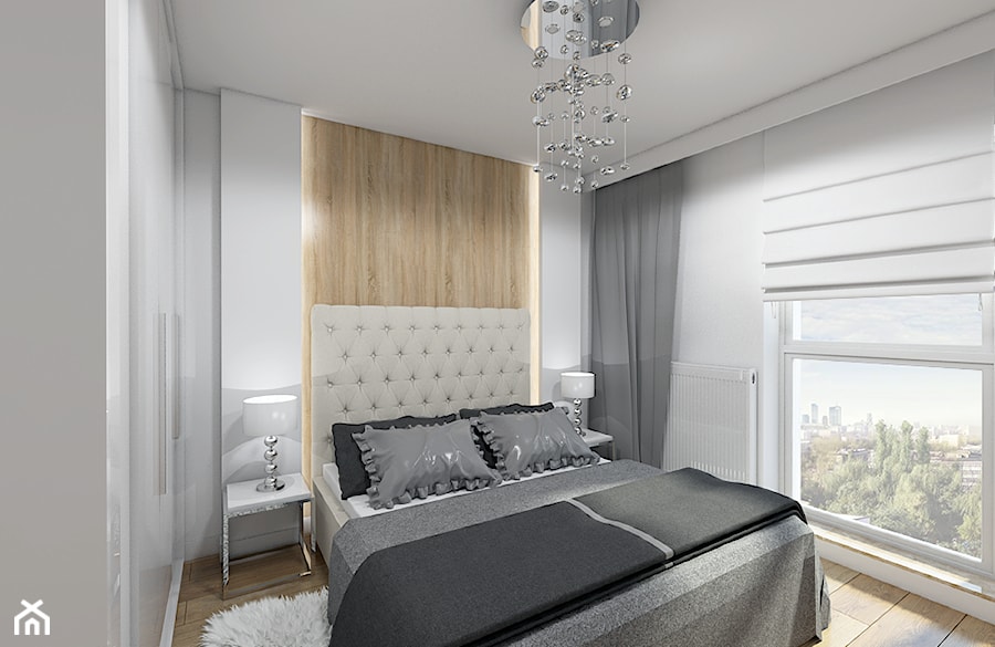 Nieoczywisty Glamour - Apartament Bakalarska Warszawa - Średnia biała sypialnia, styl glamour - zdjęcie od Creoline