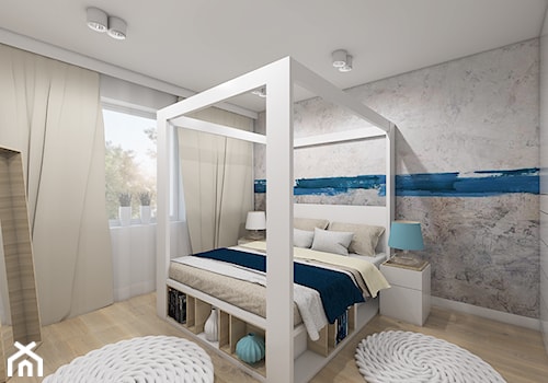 Burza piaskowa - Średnia biała szara sypialnia, styl nowoczesny - zdjęcie od Creoline