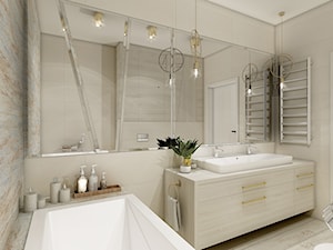 Podwarszawska oaza - Średnia bez okna z dwoma umywalkami łazienka, styl nowoczesny - zdjęcie od Anna Wrona