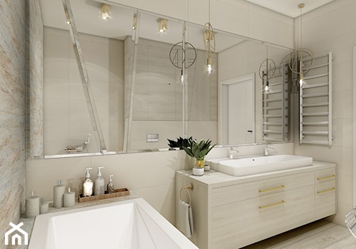 Podwarszawska oaza - Średnia bez okna z dwoma umywalkami łazienka, styl nowoczesny - zdjęcie od Anna Wrona