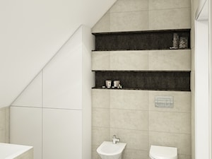 NOWOCZESNY DOM POD BIAŁYMSTOKIEM - Średnia na poddaszu bez okna z punktowym oświetleniem łazienka, styl nowoczesny - zdjęcie od Anna Wrona
