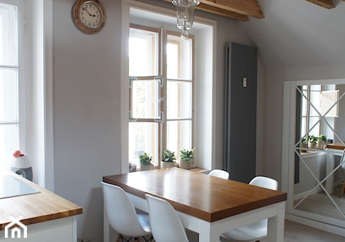 Moje mieszkanie - Średnia szara jadalnia w salonie, styl skandynawski - zdjęcie od Anna Wrona