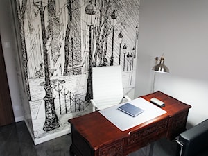 Gabinet - Małe w osobnym pomieszczeniu szare biuro, styl nowoczesny - zdjęcie od Anna Wrona