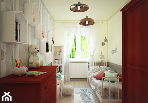 Pokoje dla maluchów - Średni biały niebieski żółty pokój dziecka dla dziecka dla chłopca dla dziewczynki - zdjęcie od Anna Wrona