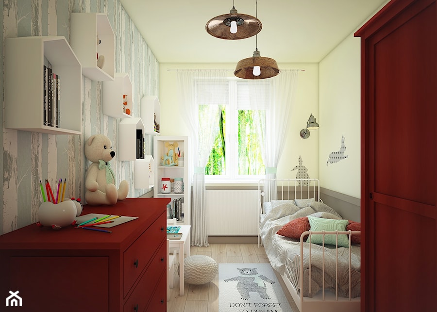 Pokoje dla maluchów - Średni biały niebieski żółty pokój dziecka dla dziecka dla chłopca dla dziewczynki - zdjęcie od Anna Wrona