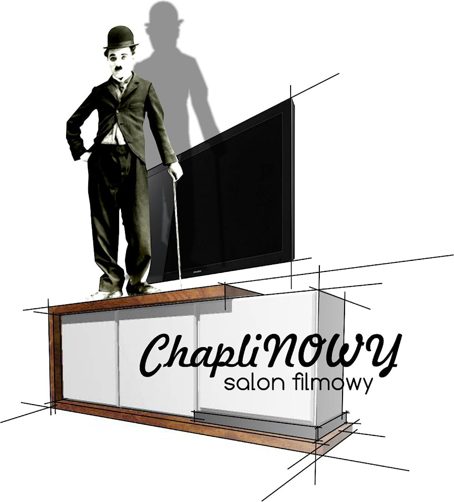 CHAPLINOWY SALON FILMOWY - Salon, styl nowoczesny - zdjęcie od m.galeria PRACOWNIA KREATYWNA