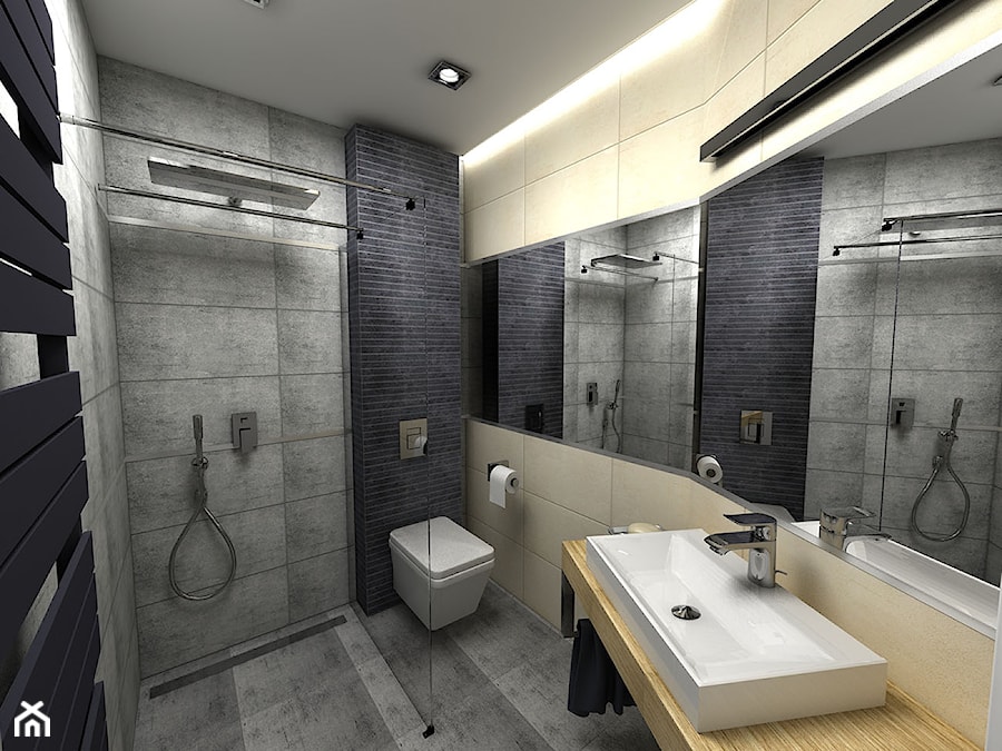 Średnia z punktowym oświetleniem łazienka, styl nowoczesny - zdjęcie od Genero