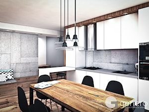 DOM JEDNORODZINNY, WIRY K. POZNANIA, POW. 186 MKW - Mała szara jadalnia w kuchni, styl minimalistyczny - zdjęcie od Genero