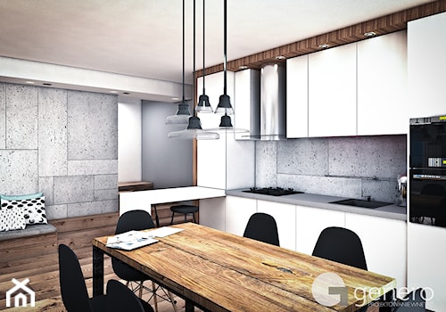 DOM JEDNORODZINNY, WIRY K. POZNANIA, POW. 186 MKW - Mała szara jadalnia w kuchni, styl minimalistyczny - zdjęcie od Genero