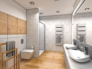 Średnia bez okna z dwoma umywalkami łazienka, styl nowoczesny - zdjęcie od Genero