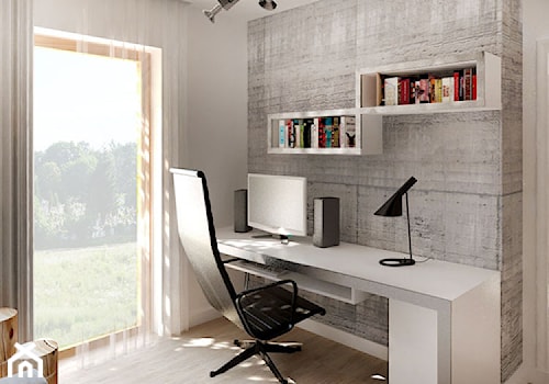 Średnie białe szare biuro - zdjęcie od Genero