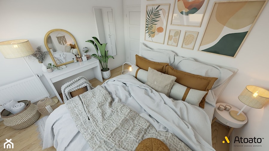 sypialnia w stylu boho - zdjęcie od Studio Projektowe Atoato
