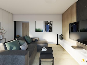 Salon w stylu skandynawskim w mieszkaniu - zdjęcie od Studio Projektowe Atoato