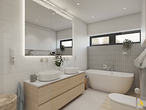 Jasna łazienka z wanną - zdjęcie od Studio Projektowe Atoato