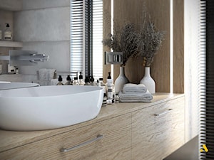 umywalka nastawiana w łazience - zdjęcie od Studio Projektowe Atoato