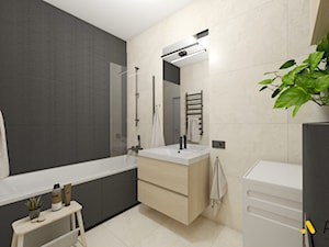 łazienka z szarymi płytkami - zdjęcie od Studio Projektowe Atoato