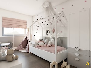 Pokój dla dziewczynki z łóżkiem z baldachimem - zdjęcie od Studio Projektowe Atoato