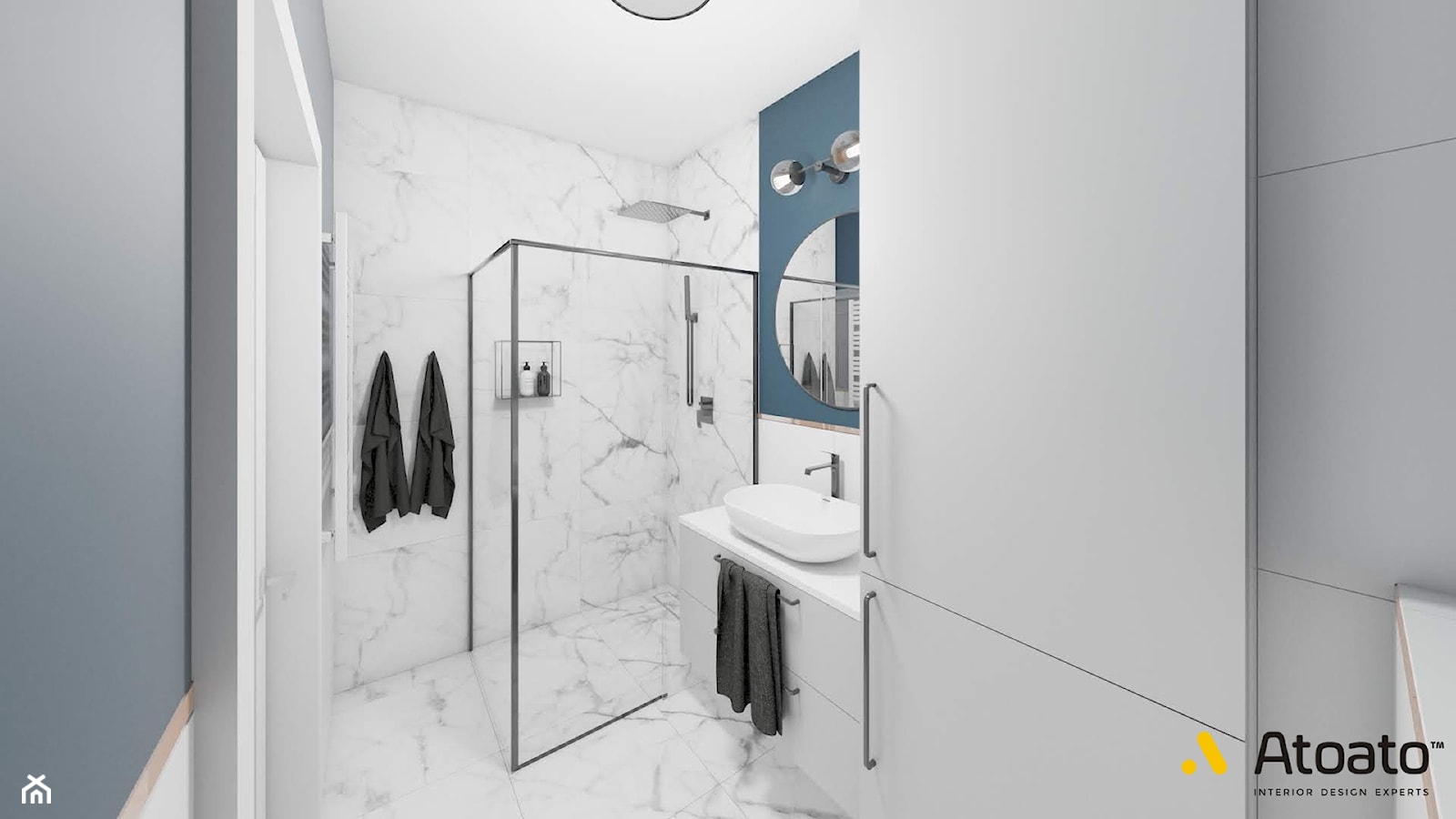 łazienka w stylu nowoczesnym z marmurem - zdjęcie od Studio Projektowe Atoato - Homebook