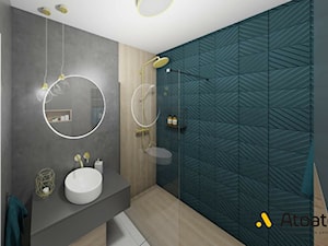 Łazienka z turkusowymi płytkami - zdjęcie od Studio Projektowe Atoato