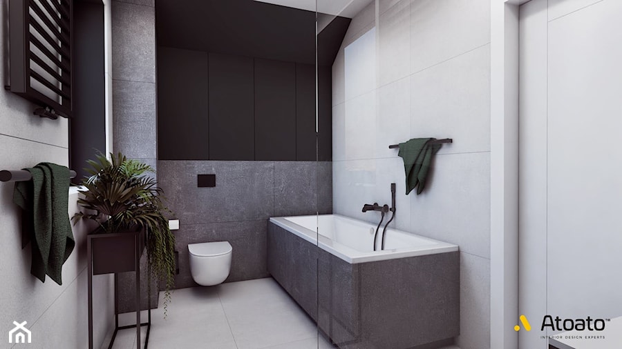 łazienka z wanną w nowoczesnym stylu - zdjęcie od Studio Projektowe Atoato