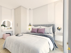 Sypialnia z dużym łóżkiem - zdjęcie od Studio Projektowe Atoato