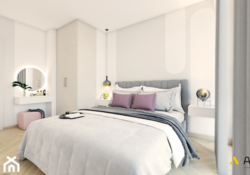 Sypialnia z dużym łóżkiem - zdjęcie od Studio Projektowe Atoato