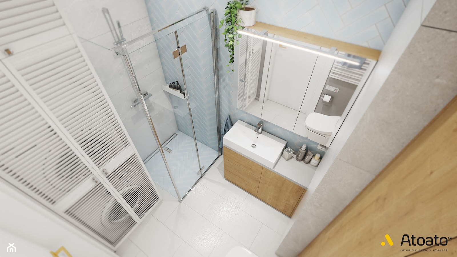 Jasna łazienka z prysznicem - zdjęcie od Studio Projektowe Atoato - Homebook