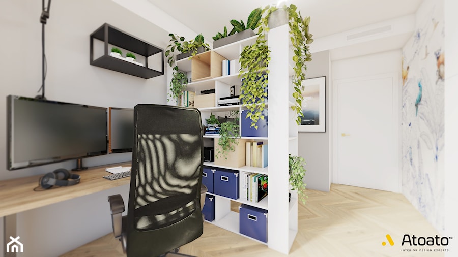 Biuro z ażurową regałem - zdjęcie od Studio Projektowe Atoato