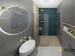 Turkusowe płytki w łazience - zdjęcie od Studio Projektowe Atoato