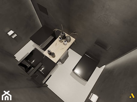 Aranżacje wnętrz - Łazienka: Czarna toaleta w strefie spa - Studio Projektowe Atoato. Przeglądaj, dodawaj i zapisuj najlepsze zdjęcia, pomysły i inspiracje designerskie. W bazie mamy już prawie milion fotografii!