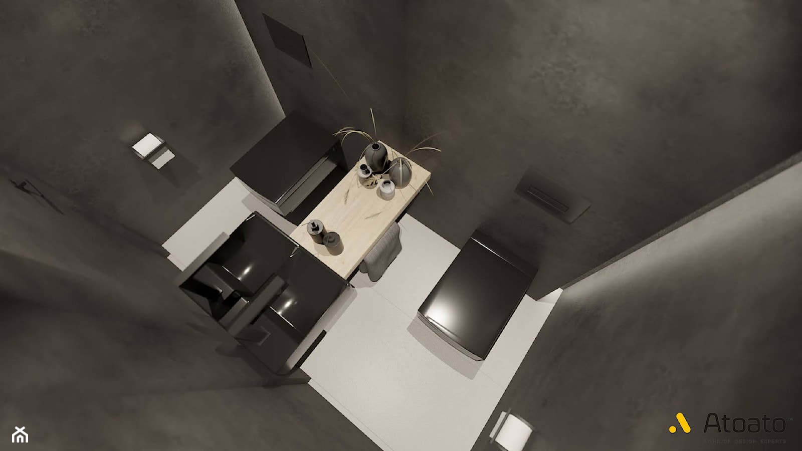 Czarna toaleta w strefie spa - zdjęcie od Studio Projektowe Atoato - Homebook