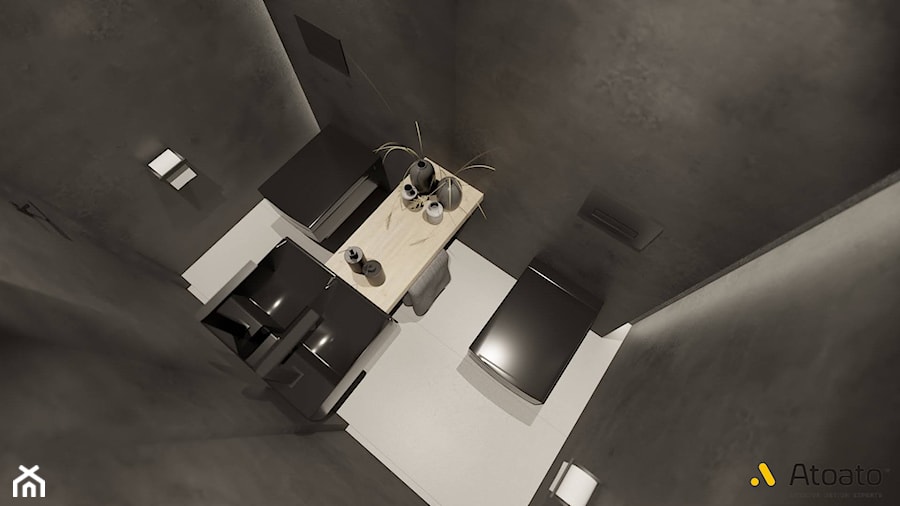 Czarna toaleta w strefie spa - zdjęcie od Studio Projektowe Atoato