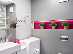 mieszkanie wiosna-zima - Mała z pralką / suszarką łazienka, styl nowoczesny - zdjęcie od Studio Projektowe Atoato