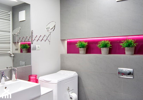 mieszkanie wiosna-zima - Mała z pralką / suszarką łazienka, styl nowoczesny - zdjęcie od Studio Projektowe Atoato
