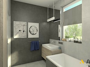 łazienka z oknem - zdjęcie od Studio Projektowe Atoato
