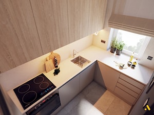 Kuchnia z białym blatem kuchennym - zdjęcie od Studio Projektowe Atoato
