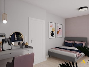sypialnia młodej kobiety w stylu glamour - zdjęcie od Studio Projektowe Atoato