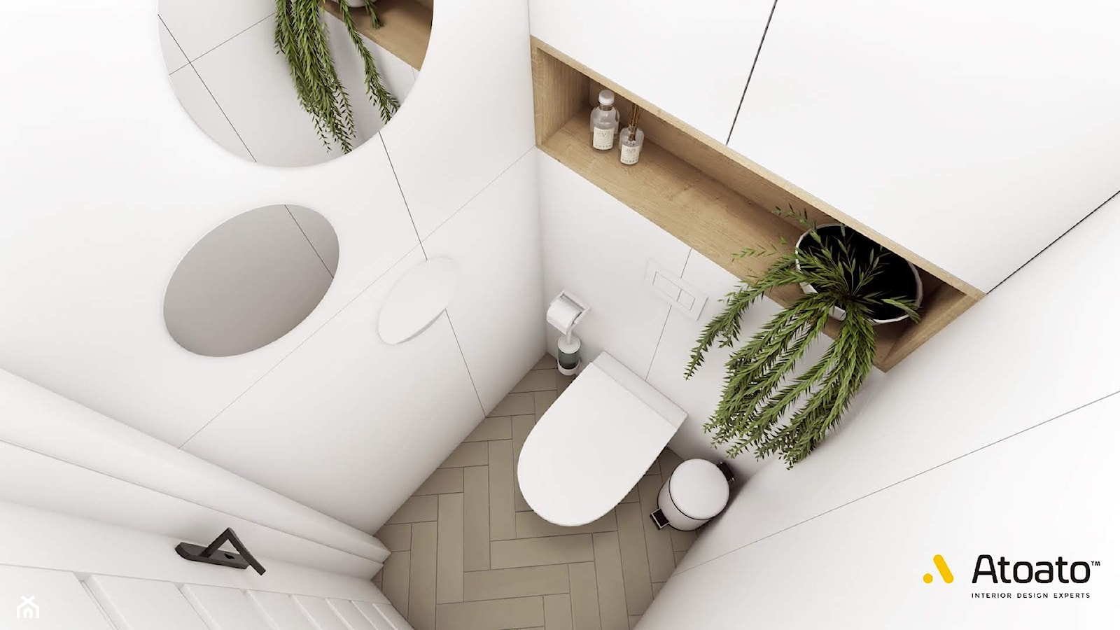 mała toaleta w bloku - zdjęcie od Studio Projektowe Atoato - Homebook