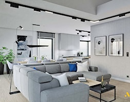 Szara sofa w salonie - zdjęcie od Studio Projektowe Atoato - Homebook