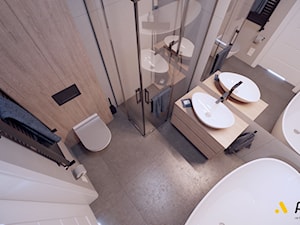 Łazienka z wanną i prysznicem - zdjęcie od Studio Projektowe Atoato