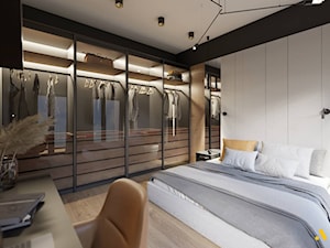 Sypialnia z dużą podświetloną szafą - zdjęcie od Studio Projektowe Atoato