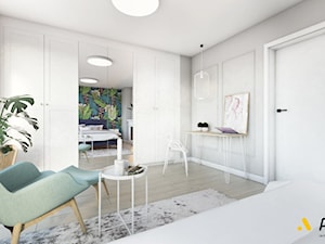 sypialnia z małym biurkiem - zdjęcie od Studio Projektowe Atoato