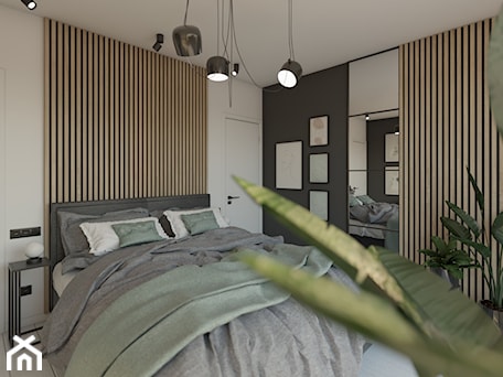 Aranżacje wnętrz - Sypialnia: sypialnia z elementami drewna na ścianie - Studio Projektowe Atoato. Przeglądaj, dodawaj i zapisuj najlepsze zdjęcia, pomysły i inspiracje designerskie. W bazie mamy już prawie milion fotografii!
