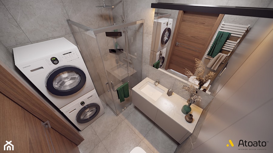 Jasna łazienka z prysznicem - zdjęcie od Studio Projektowe Atoato