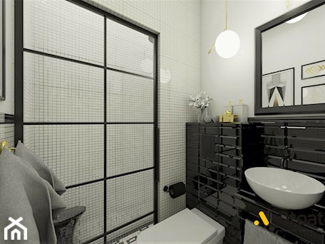 Aranżacje wnętrz - Łazienka: łazienka z czarną płytką - Studio Projektowe Atoato. Przeglądaj, dodawaj i zapisuj najlepsze zdjęcia, pomysły i inspiracje designerskie. W bazie mamy już prawie milion fotografii!