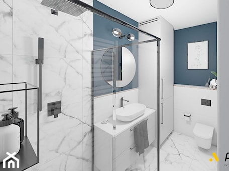 Aranżacje wnętrz - Łazienka: łazienka biało-niebieska - Studio Projektowe Atoato. Przeglądaj, dodawaj i zapisuj najlepsze zdjęcia, pomysły i inspiracje designerskie. W bazie mamy już prawie milion fotografii!