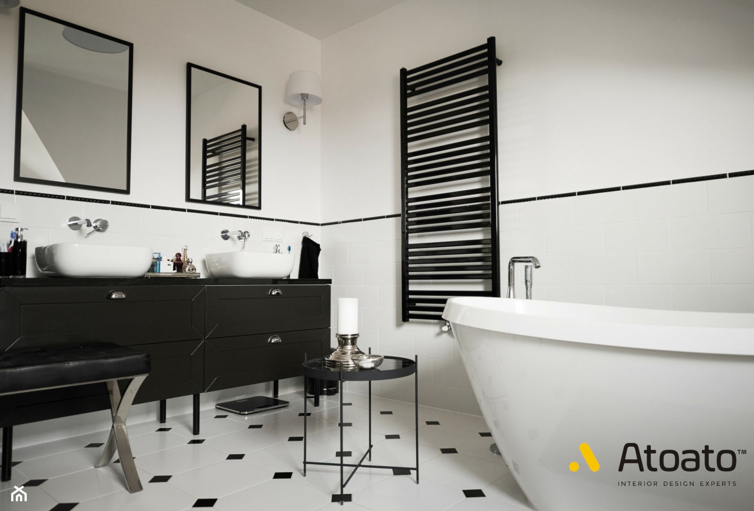 łazienka z wanną woplnostojącą - zdjęcie od Studio Projektowe Atoato - Homebook