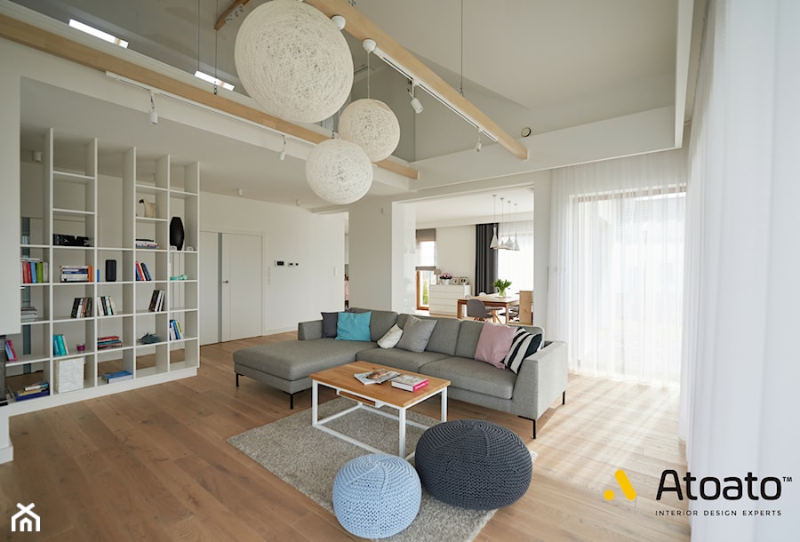 salon w stylu skandynawskim - zdjęcie od Studio Projektowe Atoato