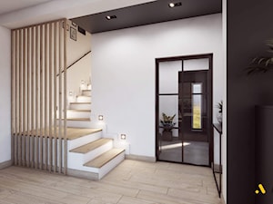schody z ażurową ścianką - zdjęcie od Studio Projektowe Atoato