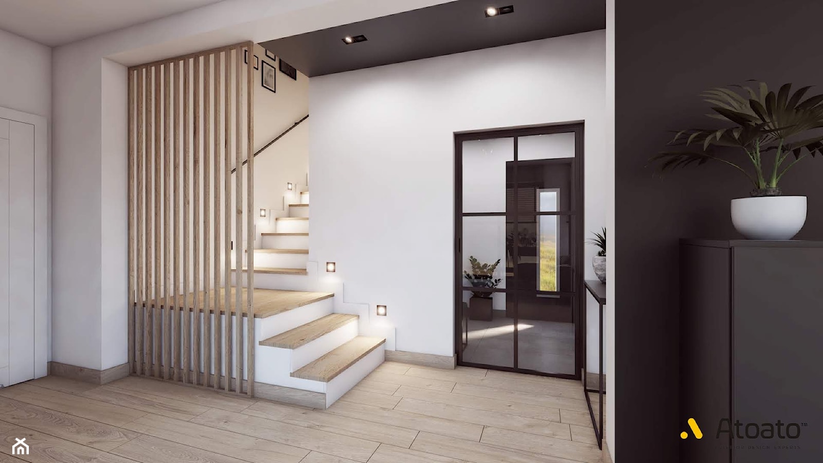 schody z ażurową ścianką - zdjęcie od Studio Projektowe Atoato - Homebook